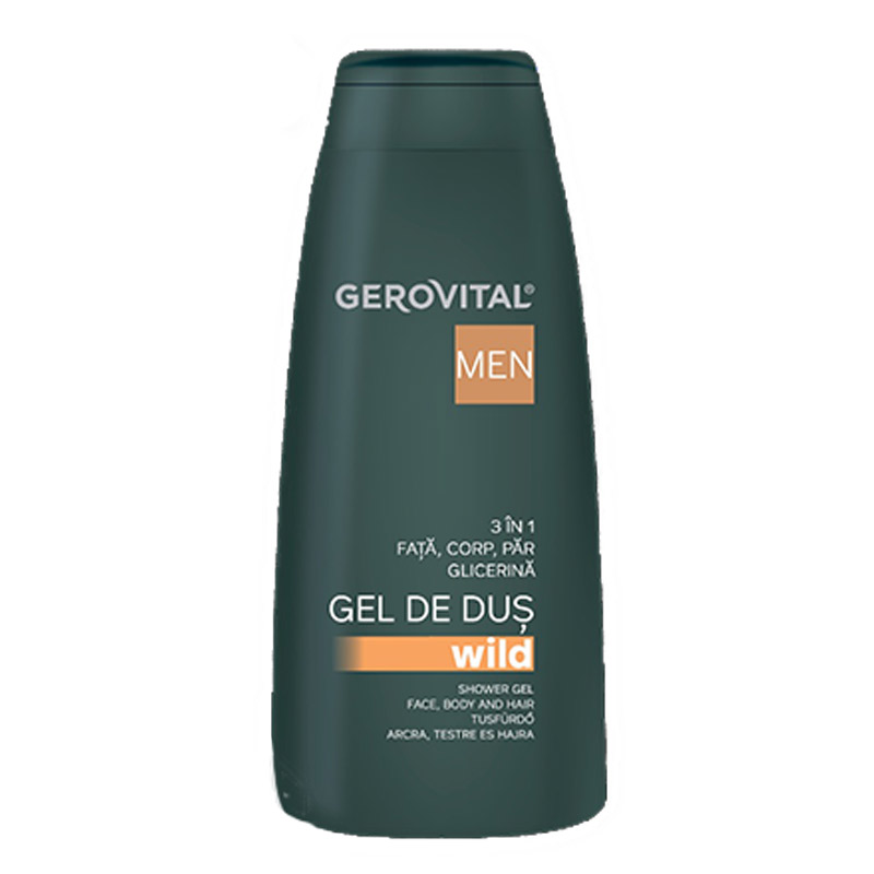 Gel de dus 3 in 1 Wild, 400ml, Gerovital Men