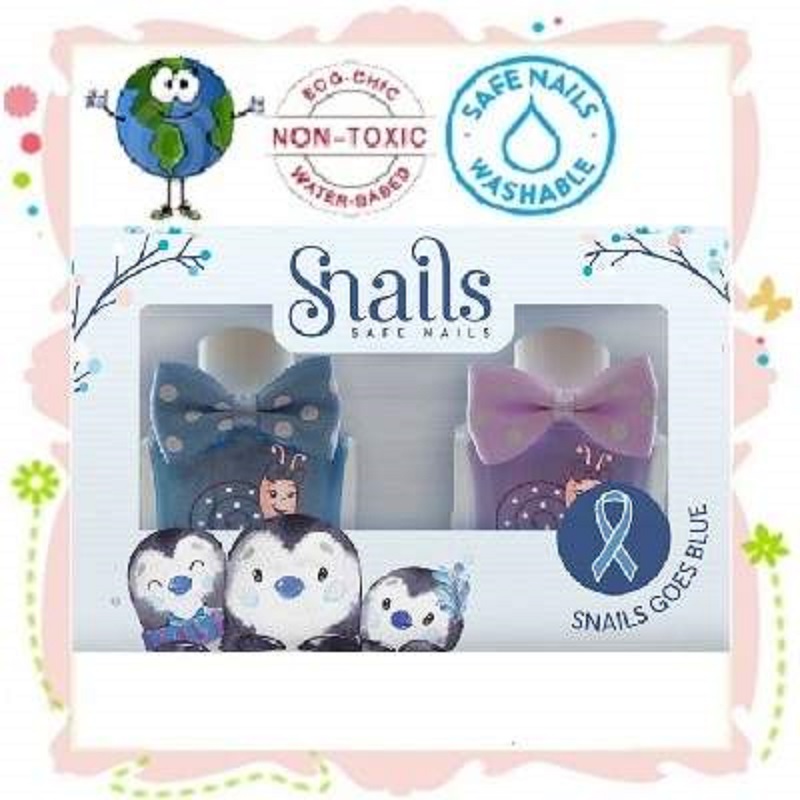 Lac de unghii pentru copii si cutie Penguin, 2 buc, Snails