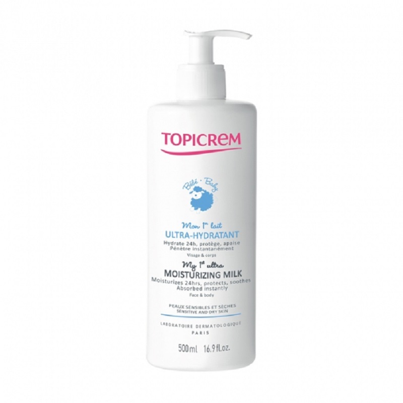 Lapte ultra hidratant pentru bebelusi si copii Topicream Bebe, 500 ml, Topicrem