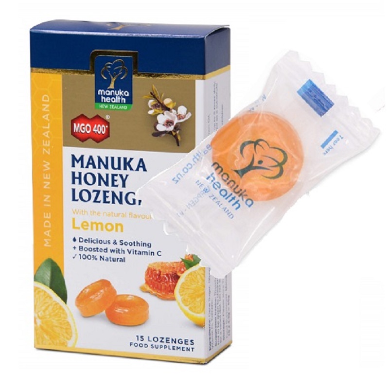 Manuka MGO 400 si lamaie bomboane, 15 buc, Manuka Health	