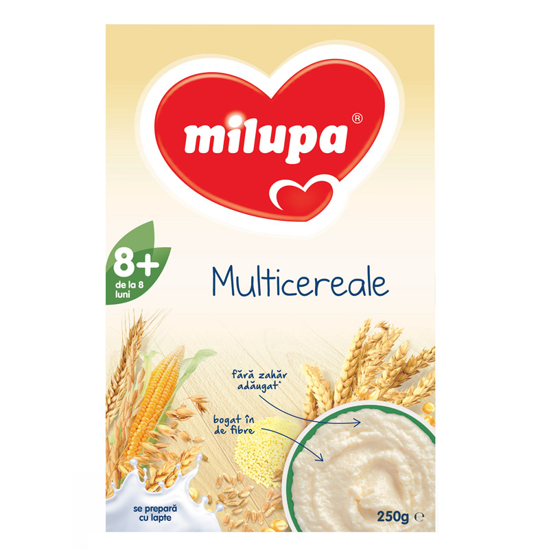 Multicereale fara lapte, +8 luni, 250 g, Milupa