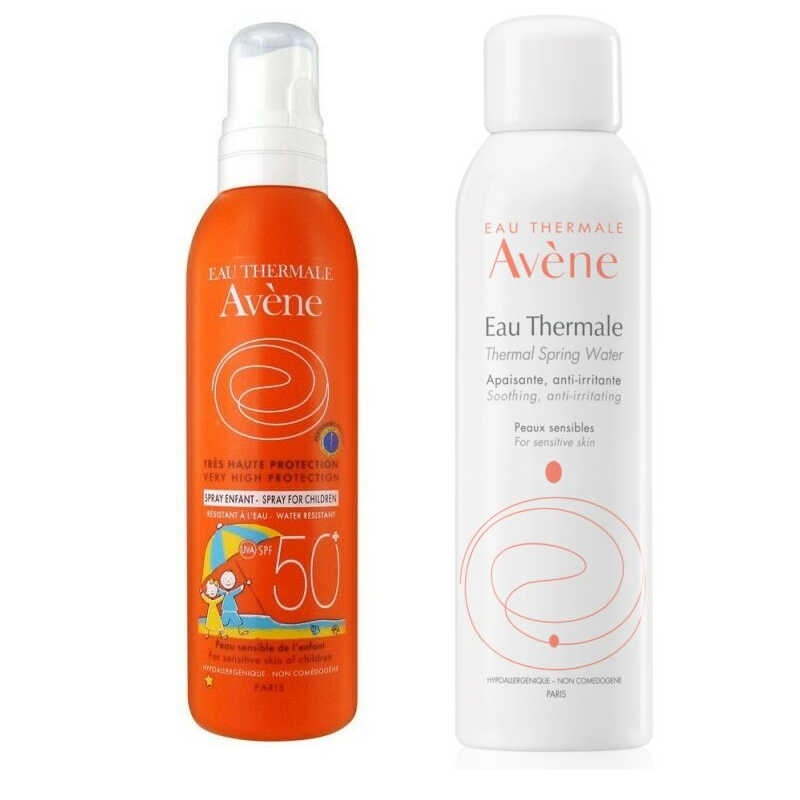 Oferta Pachet Avene Protectie solara pentru copii SPF 50+ si Apa Termala spray, Pierre Fabre