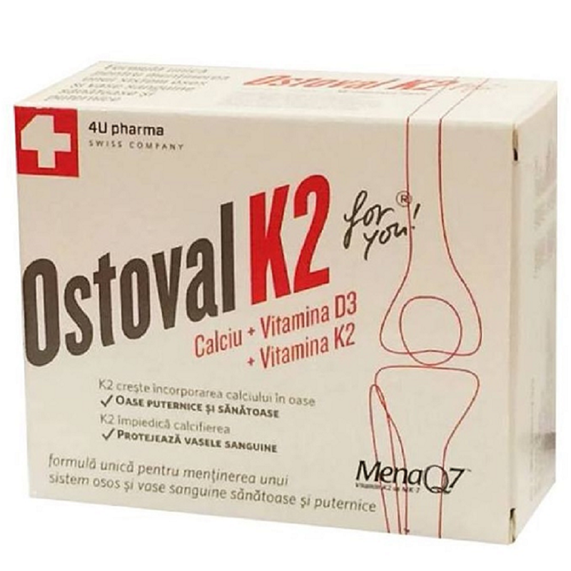 Ostoval K2, D3 si Calciu, 60 comprimate, PharmaSwiss