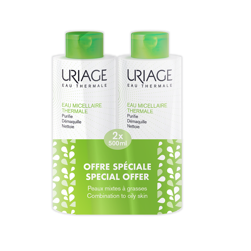 Oferta Pachet Apa Micelara Termala Ten Mixt-Gras, 2x500 ml, Uriage