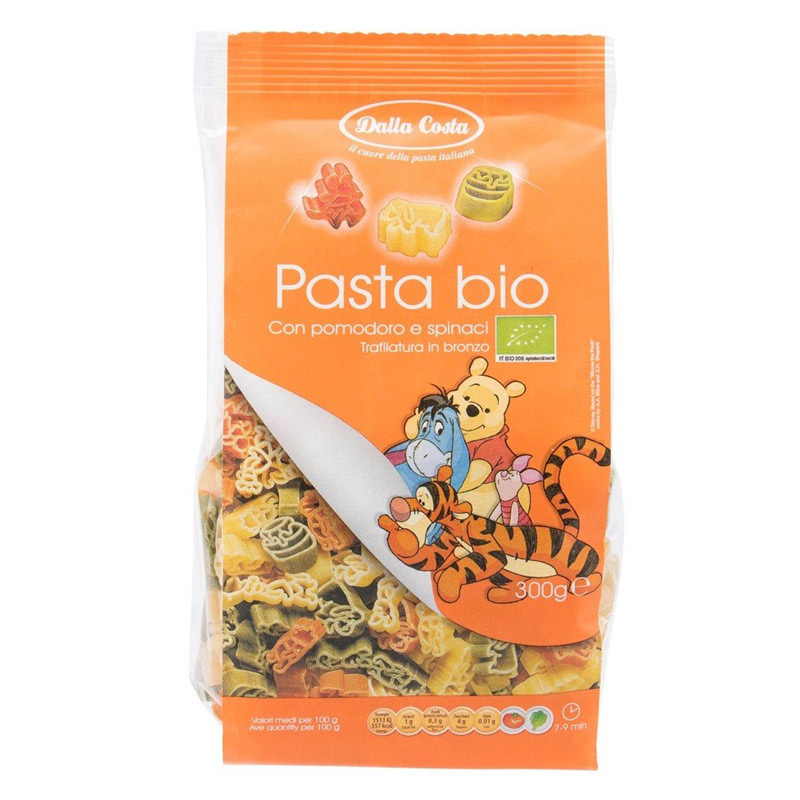 Paste Bio din grau dur tricolore Winnie the Pooh, 300 g, Dalla Costa