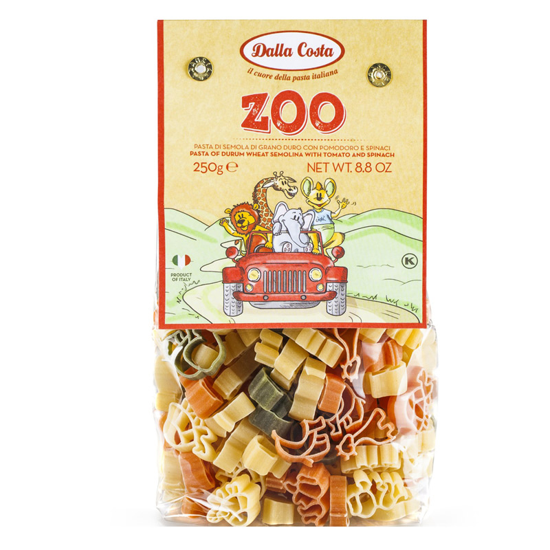 Paste din grau dur tricolore Zoo, 250 g, Dalla Costa