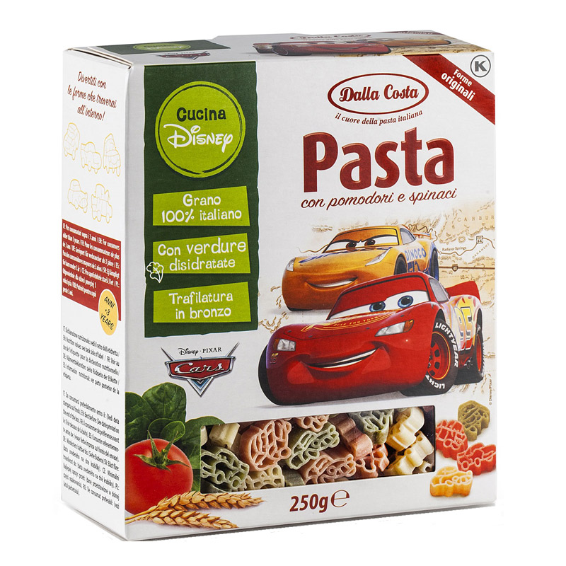 Paste din grau dur tricolore Cars, 250 g, Dalla Costa