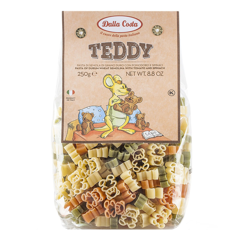 Paste din grau dur tricolore Teddy, 250 g, Dalla Costa