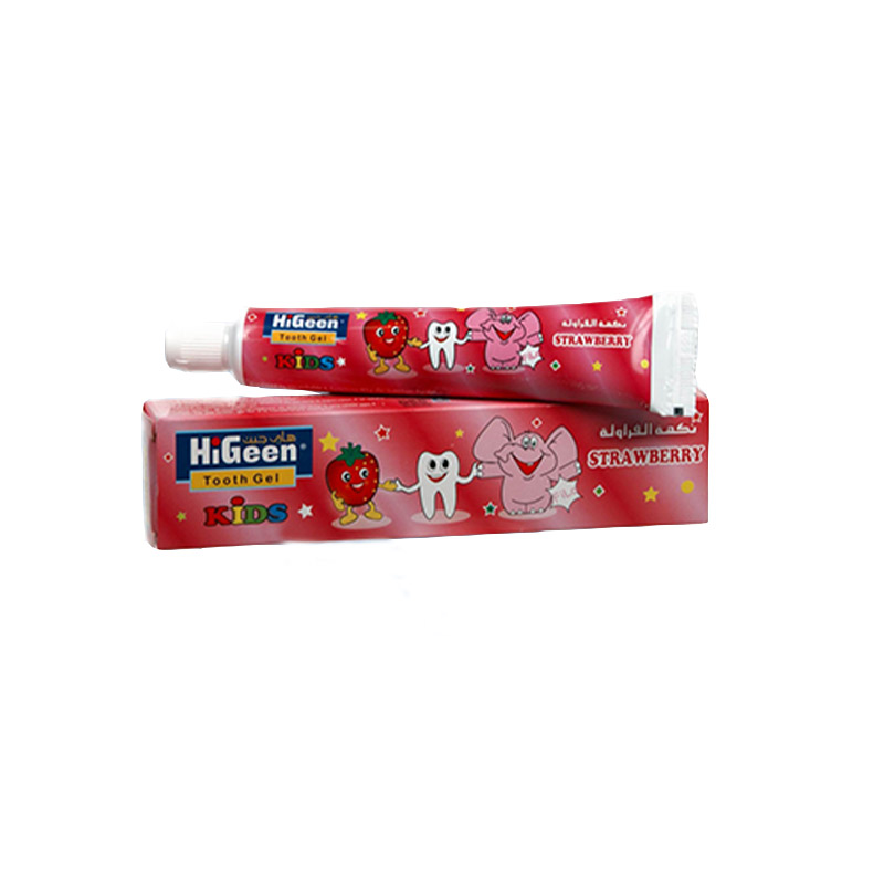 Pasta de dinti Gel aroma de capsuni cu fluor, 60 ml, HiGeen