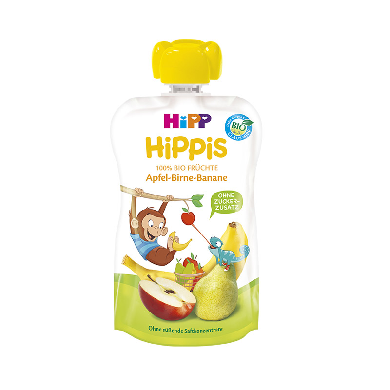 Piure Bio din mar, para si banana HiPPiS, +12 luni, 100 g, Hipp