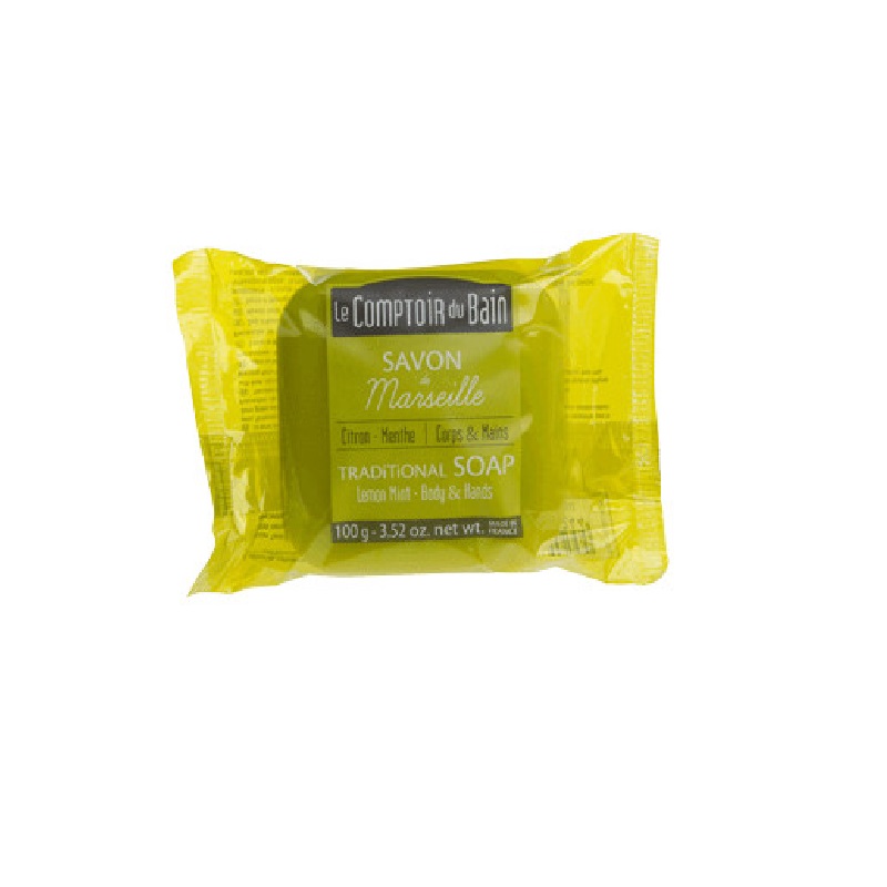 Sapun traditional de Marsilia cu parfum de Lamaie-Menta, 100 g, Le Comptoir du Bain