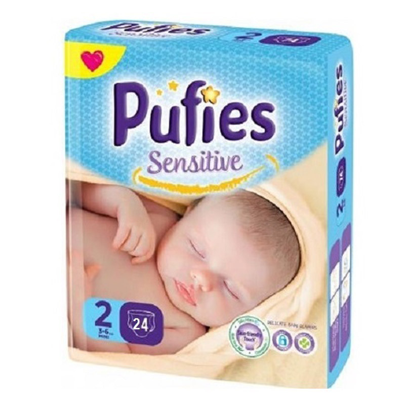 Scutece nr.2 Pufies Sensitive, 3-6Kg, 24buc, Ficosota Sintez