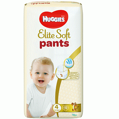 Scutece Pants Elite Soft Mega Pack Nr. 4, 9-14 kg, 42 bucati, Huggies	