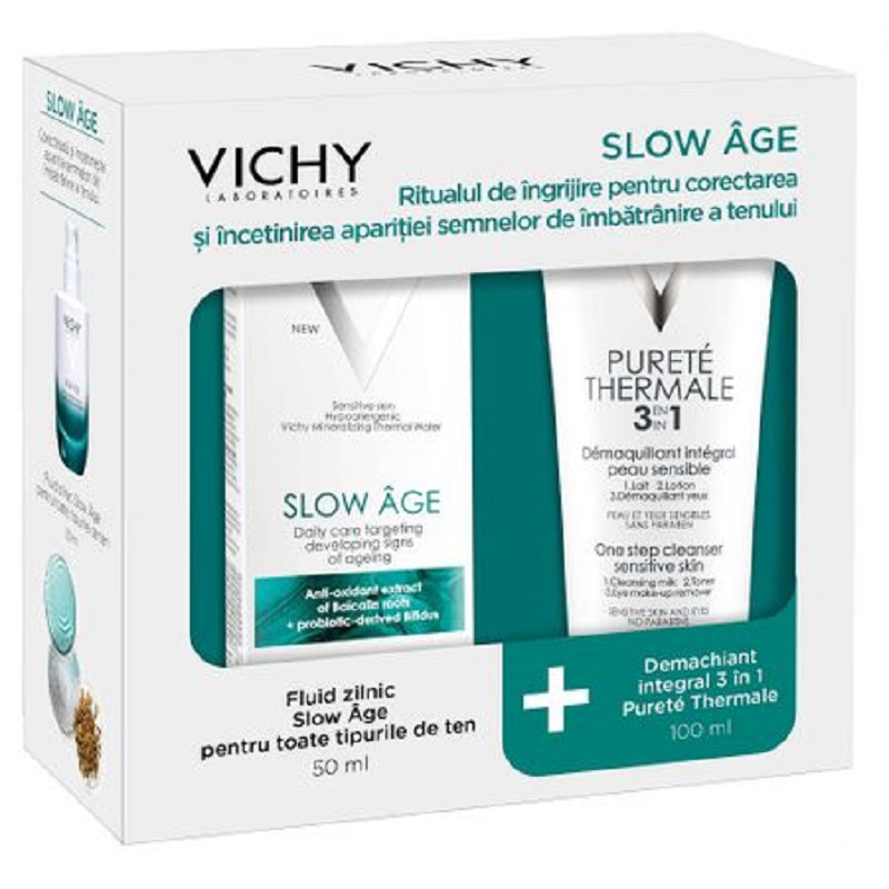 Slow Age Fluid Zilnic 50ml + Demachiant 3in1 Purete Thermale 100ml, VRO01391, Vichy