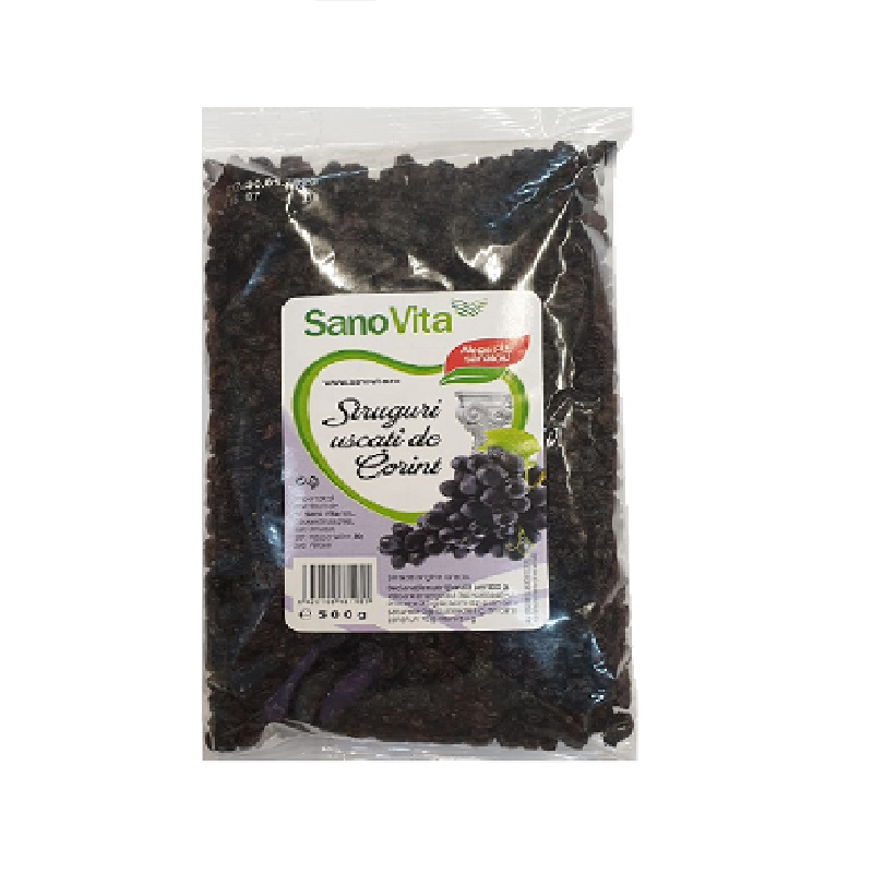 Struguri uscati de Corint, 500 g, Sanovita
