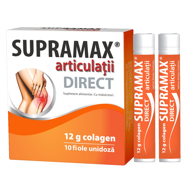 Supramax articulatii Direct 12g colagen, 10 fiole, Zdrovit
