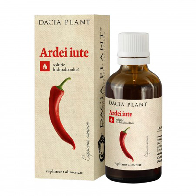 Tinctura extract de ardei iute, 50 ml, Dacia Plant