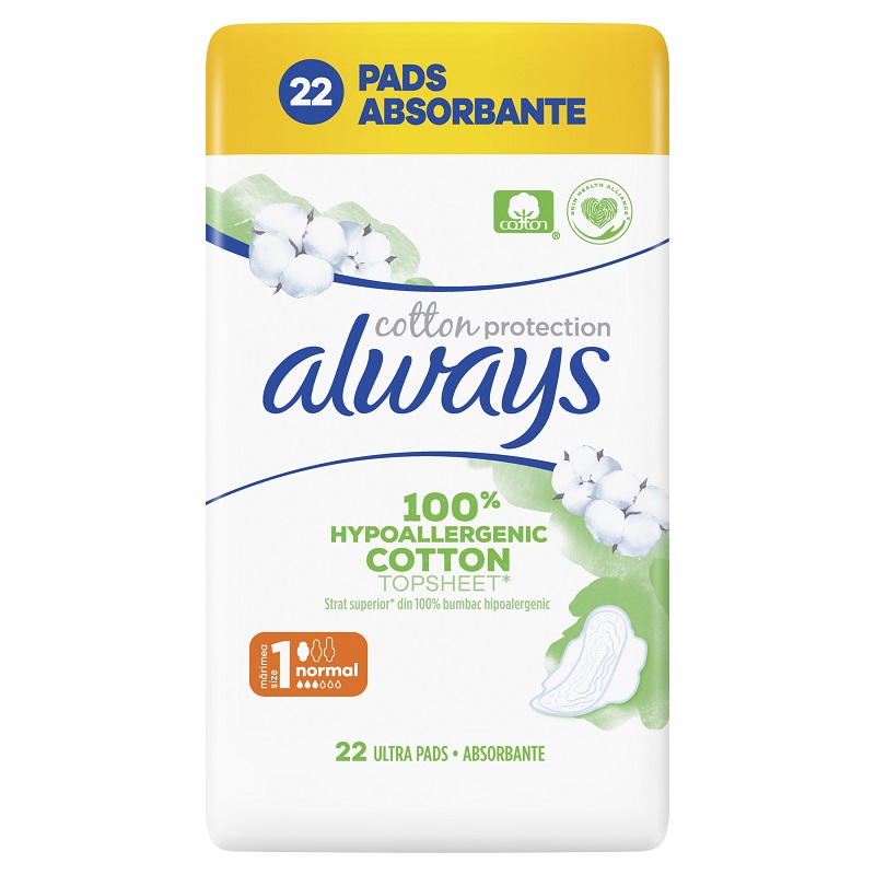 Absorbante Always Naturals Duo, Marimea 1, 22 bucati, P&G