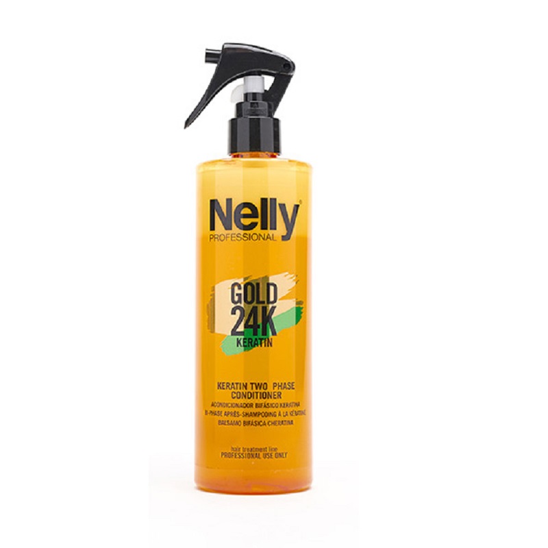 Balsam in doua faze Gold 24K Keratin, 400 ml, Nelly Professional