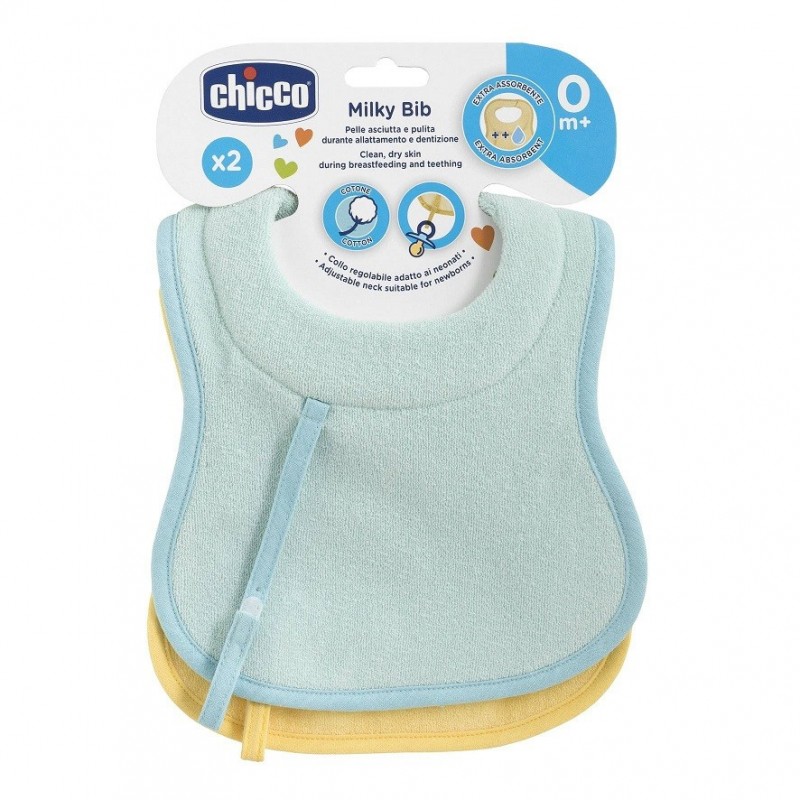 Baveta cu snur pentru suzeta, 0 luni, 2 buc, Baieti, 1600230-7, Chicco