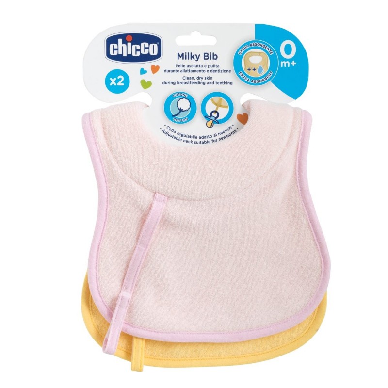 Baveta cu snur pentru suzeta, 0 luni, 2 buc, Fetite, 160010-7, Chicco