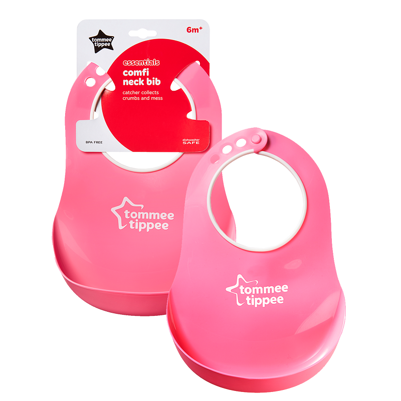 Baveta Comfy Neck, Roz, 6 luni, TT0003, Tommee Tippee