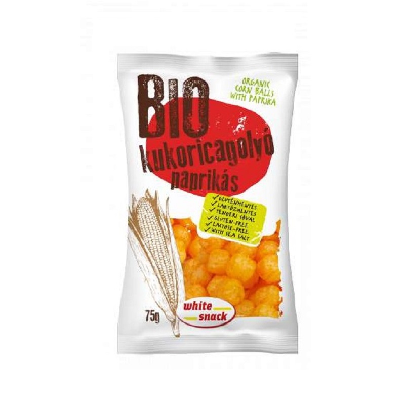 Bilute de porumb cu paprika Bio, 75 g, White Snack