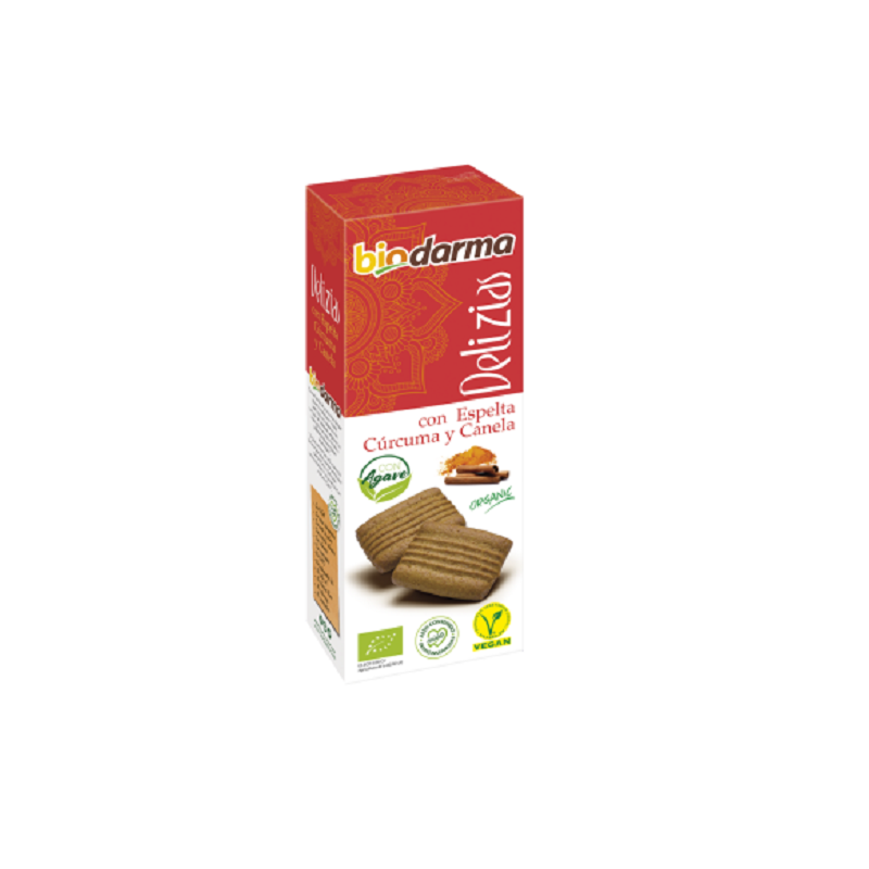 Biscuiti Bio din Spelta cu Turmeric si Scortisoara, 135 gr, Delizia, Bio Darma