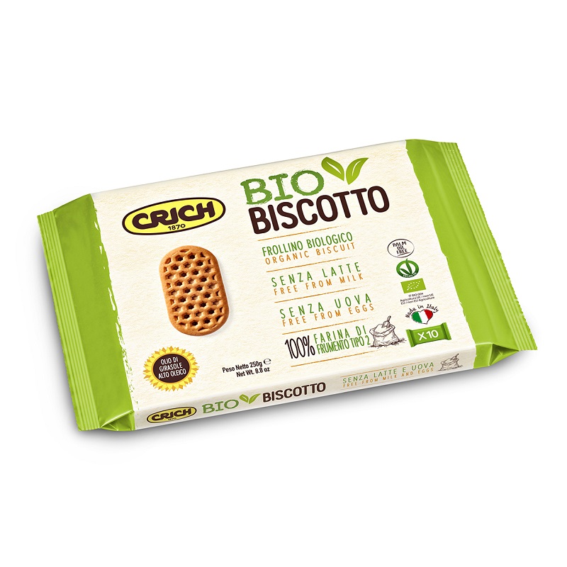 Biscuiti fara lapte si ou Bio, 250 g, Crich