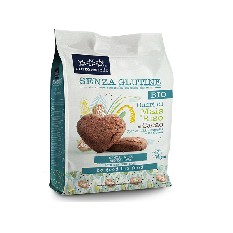 Biscuiti Bio fara gluten cu cacao, 250 g, Sottolestelle