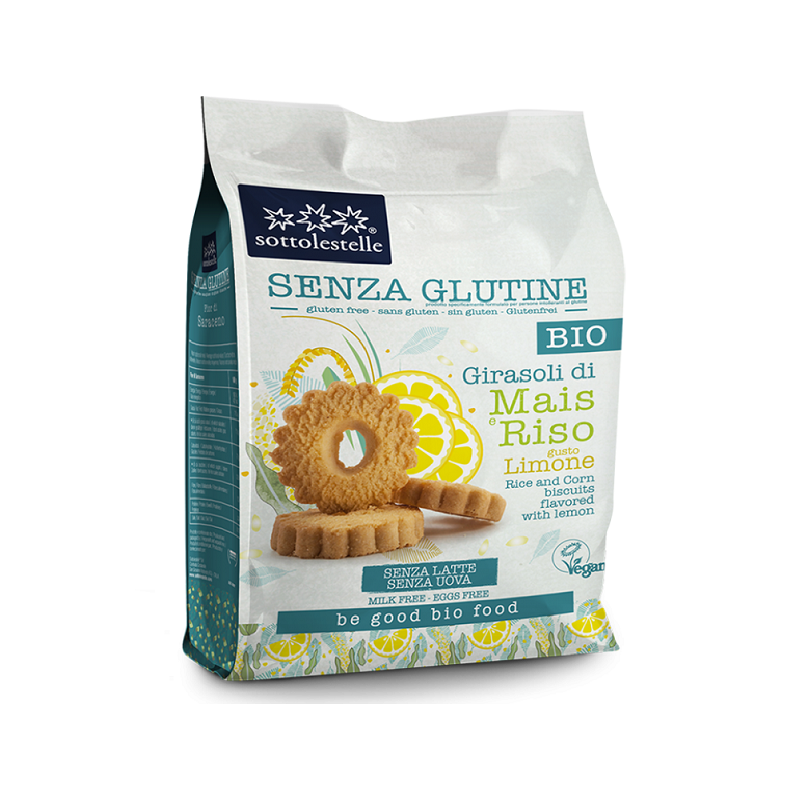 Biscuiti Bio fara gluten cu lamaie, 250 g, Sottolestelle