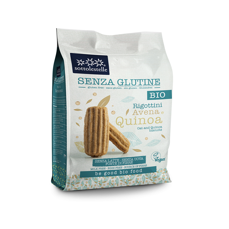 Biscuiti Bio fara gluten cu ovaz si quinoa, 250 g, Sottolestelle