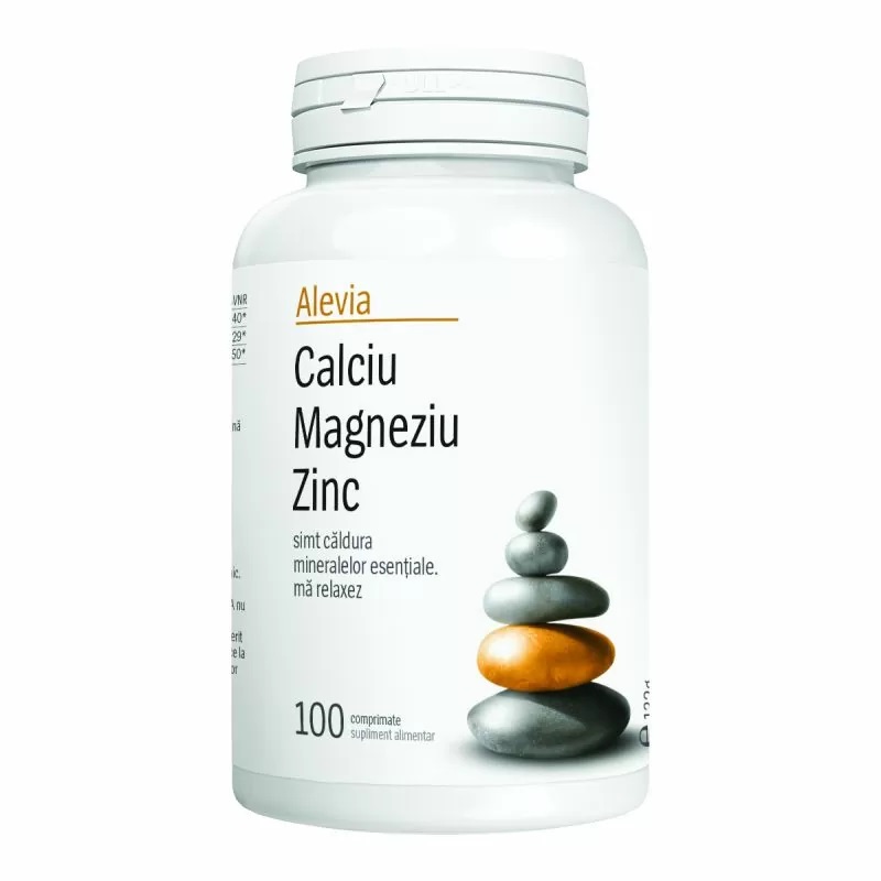 Calciu Magneziu si Zinc, 100 capsule, Alevia