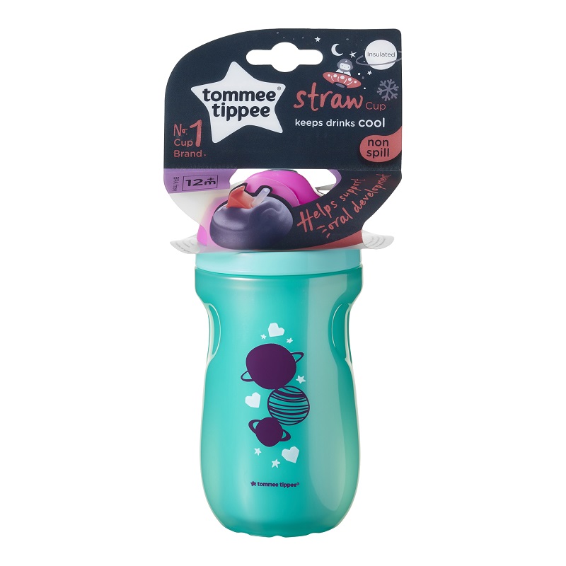 Cana cu pai izoterma roz/turquoise Explora, 12 luni+, 260 ml, Tommee Tippee