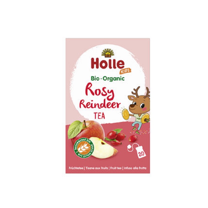 Ceai de fructe si plante pentru copii Rosy Reindeer, 44 gr 20 plicuri, Holle