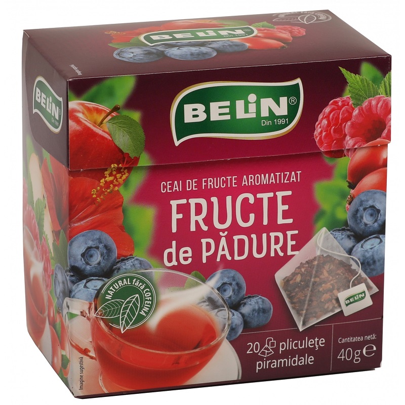 Ceai din fructe de padure, 20 plicuri piramidale, Belin