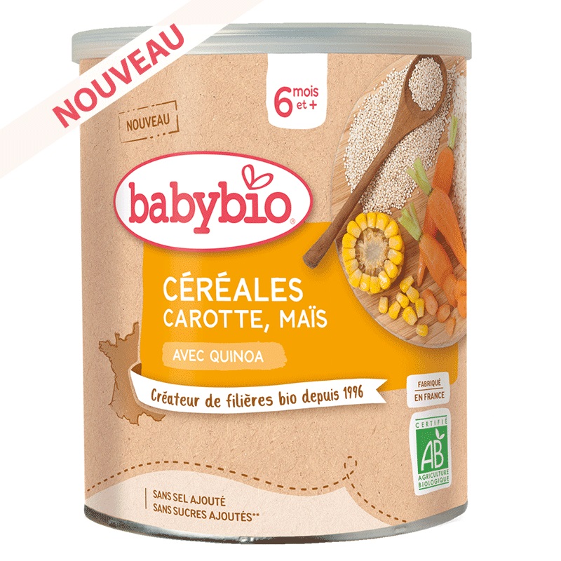 Cereale Eco vegetale cu morcov, porumb si quinoa, 220 gr, Babybio