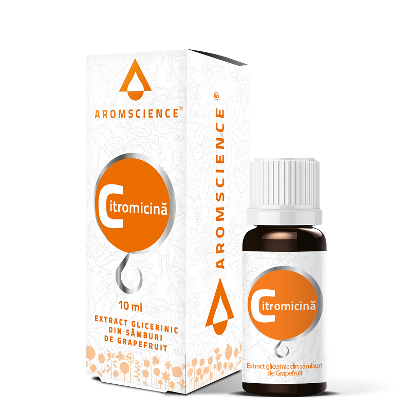 Citromicina extract glicerinic din samburi de grapefruit Aromscience, 10 ml, Bionovativ