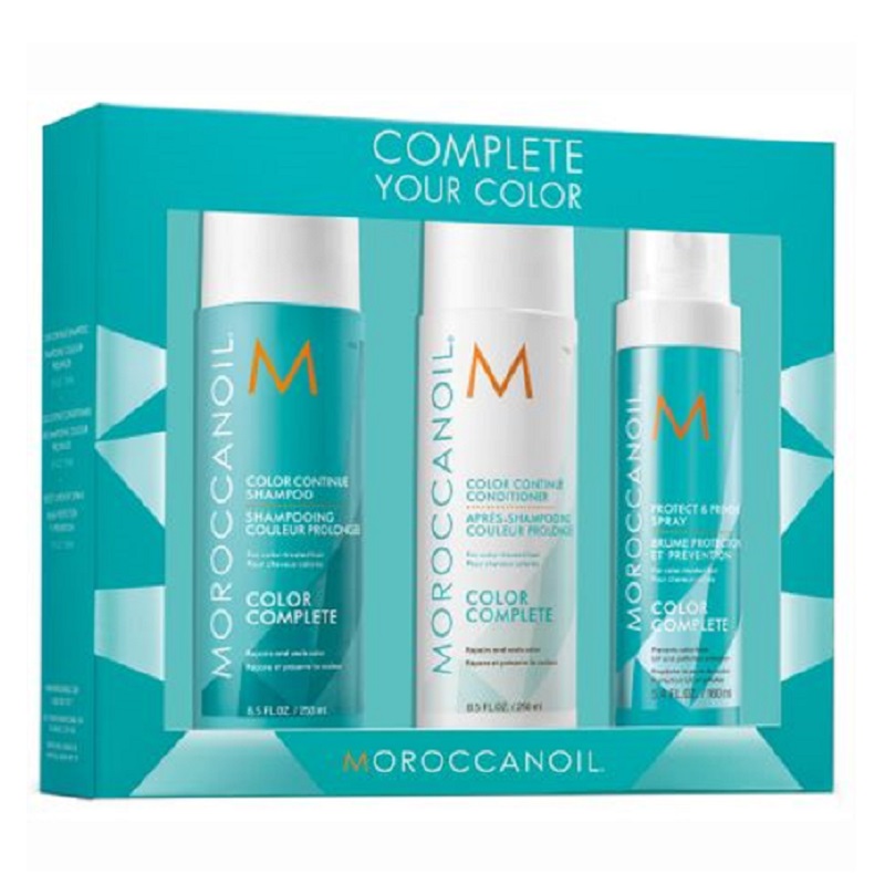 Pachet Color Complete Kit sampon 250 ml, Balsam 250 ml si Spray 160 ml, Moroccanoil