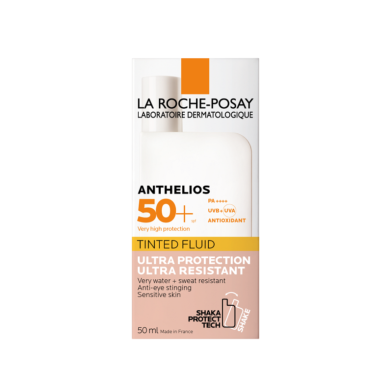 Fluid colorat cu factor de protectie solara pentru ten SPF 50+ Anthelios, 50 ml, La Roche-Posay