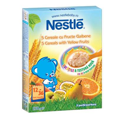 5 Cereale cu fructe galbene, 1-3 ani, 250 g, Nestle