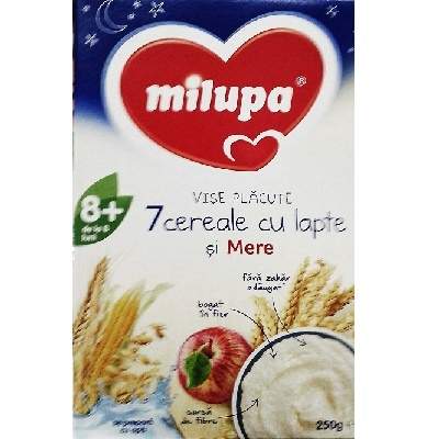 7 Cereale cu lapte si mere - Vise placute, +8 luni, 250 g, Milupa