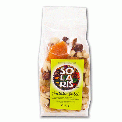 Amestec de fructe uscate si nuci Tentatii Dulci, 150 g, Solaris