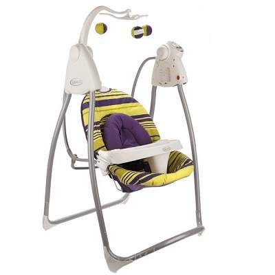 Balansoar Lovin'Hug Blackberryspring cu conectare la priza, 0-9Kg, Graco