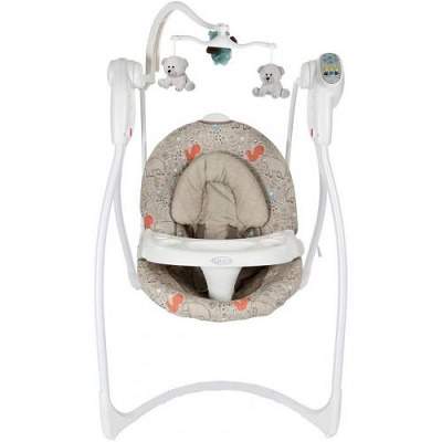 Balansoar Lovin'Hug Into The Woods Crem cu conectare la priza, 0-9Kg, Graco