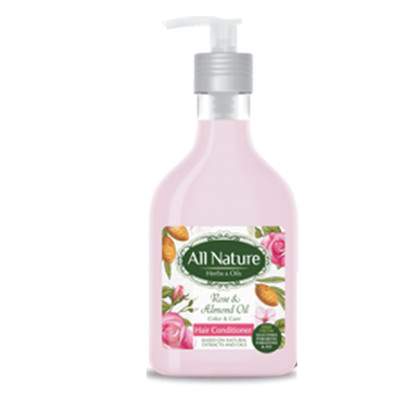 Balsam de par cu trandafir si ulei de migdale, 265 ml, All Nature