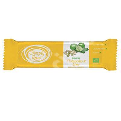 Baton bio cu fistic si lime, Raw Bar, 40 g, Simply Raw