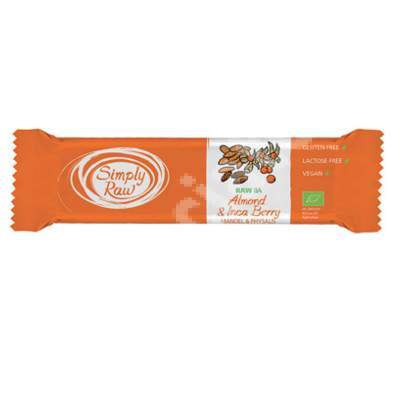 Baton cu migdale si inca berry, Raw Bar, 40 g, Simply Raw