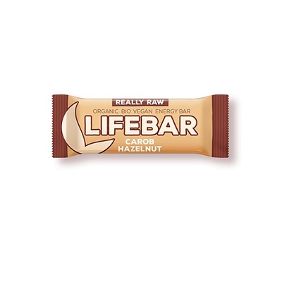 Baton cu alune si carob, Raw Eco, 47 g, Lifebar