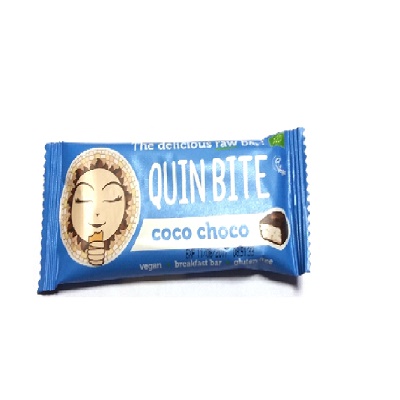 Baton cu cocos si ciocolata, raw  30g, Quin Bite